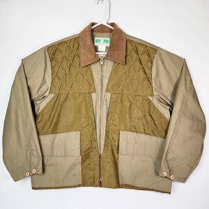 Vtg Hunting Jacket Mens L Duck‎ Canvas Quilted Corduroy Collared Outdoors Rugged
